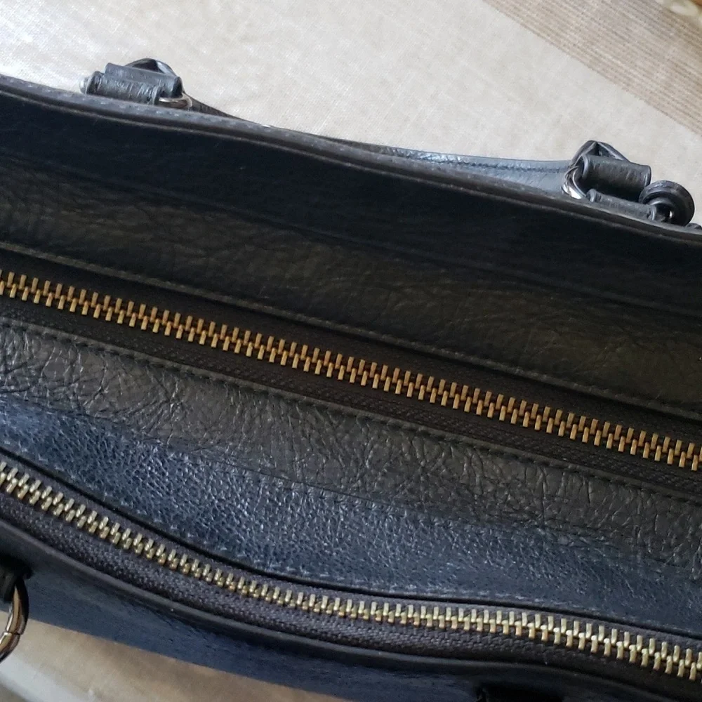 Rebecca Minkkoff Jamie black leather zip closure  satchel bag